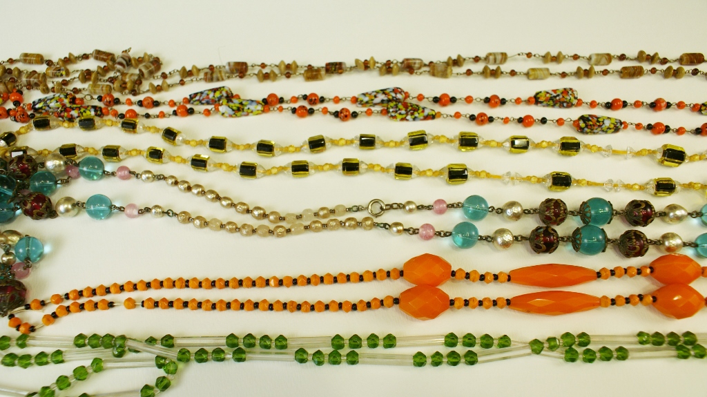 Group of Six Authentic 1920s Necklaces 