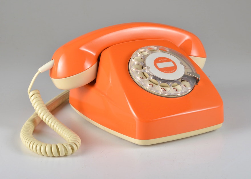 Restored Bright Orange Retro 1960s Siemens Phone