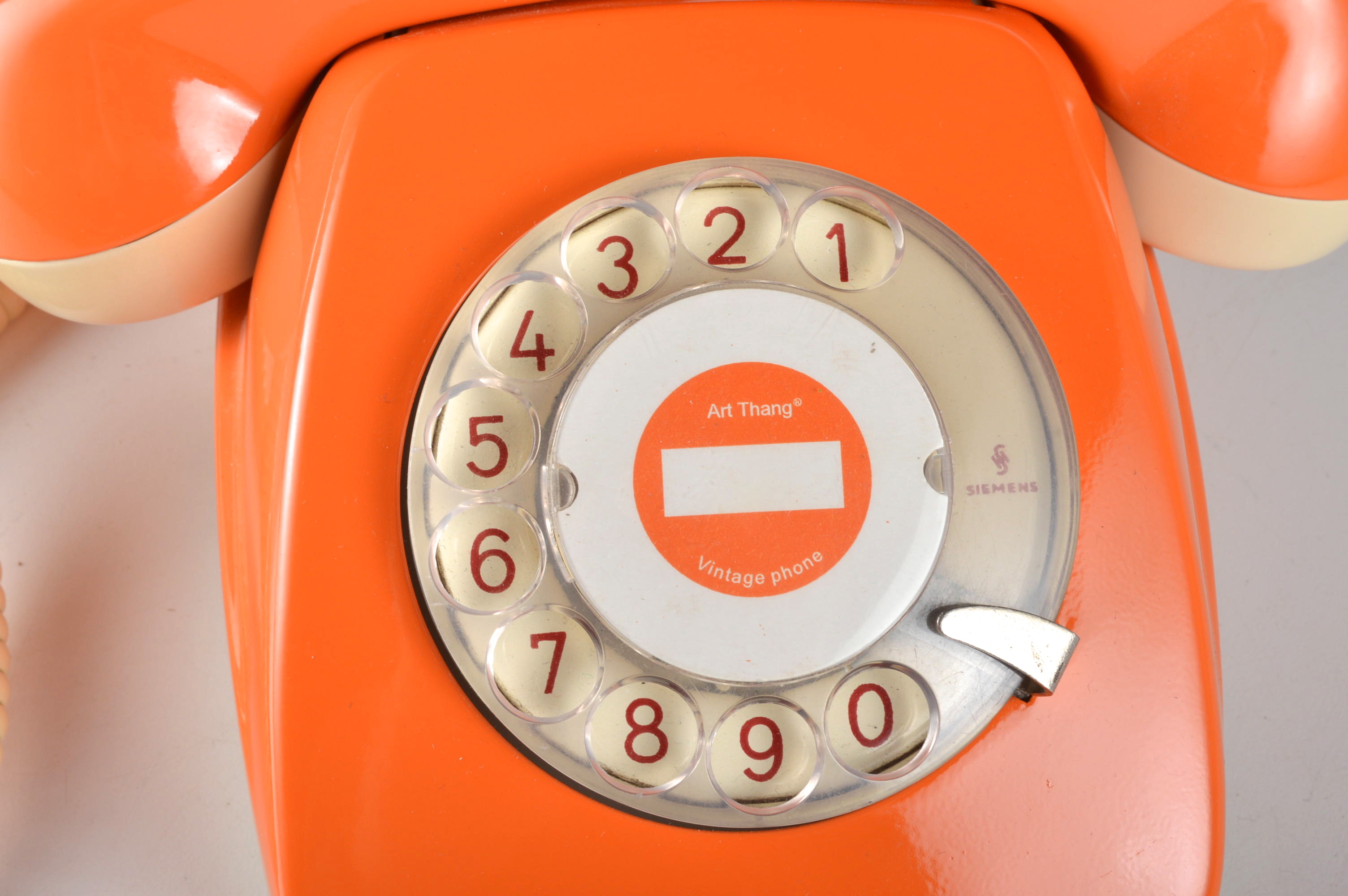 Restored Bright Orange Retro 1960s Siemens Phone