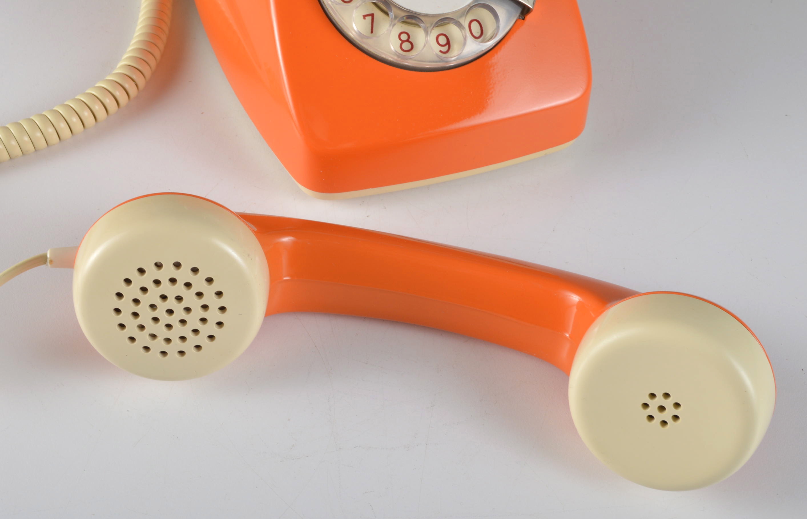 Restored Bright Orange Retro 1960s Siemens Phone