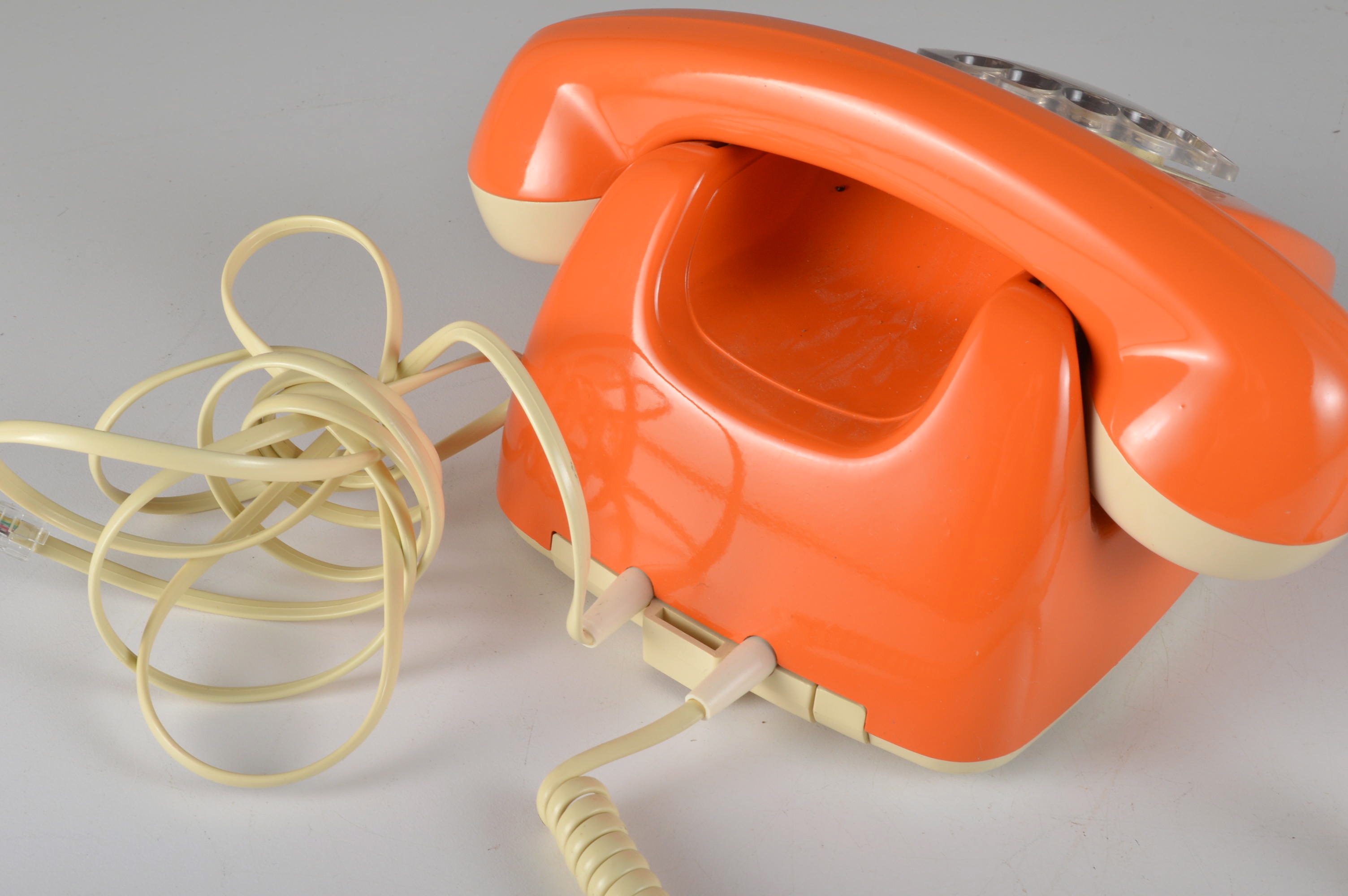 Restored Bright Orange Retro 1960s Siemens Phone