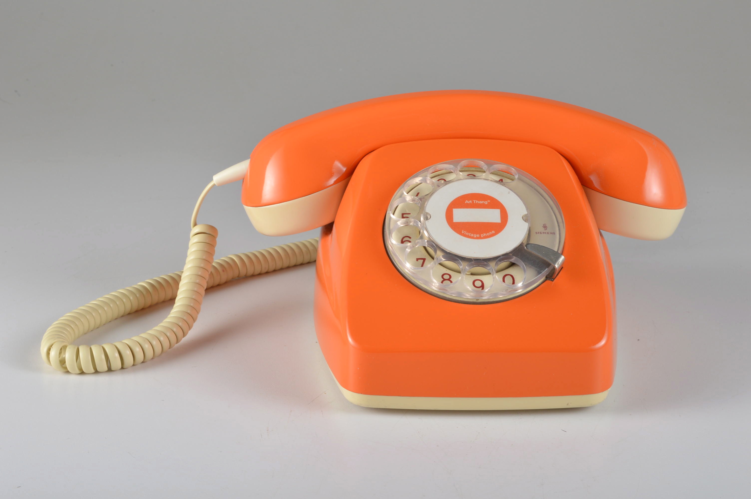 Restored Bright Orange Retro 1960s Siemens Phone