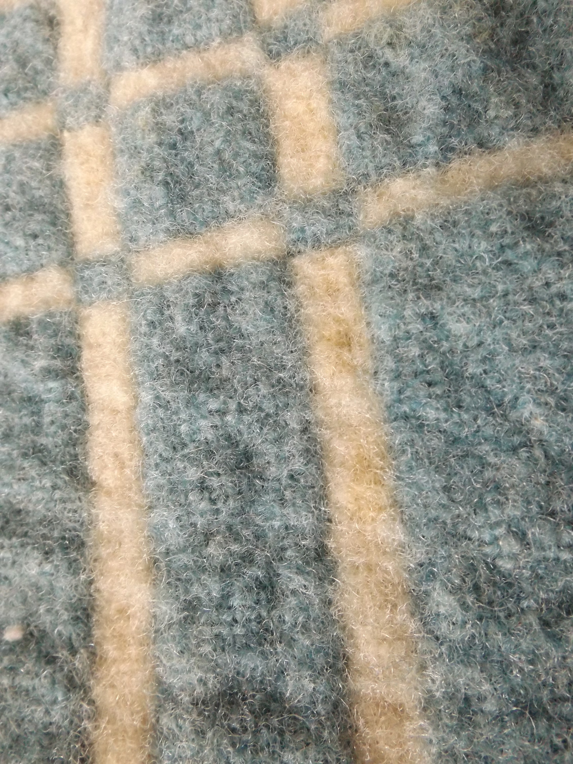 Vintage Homespun Wool Tattersall Blanket