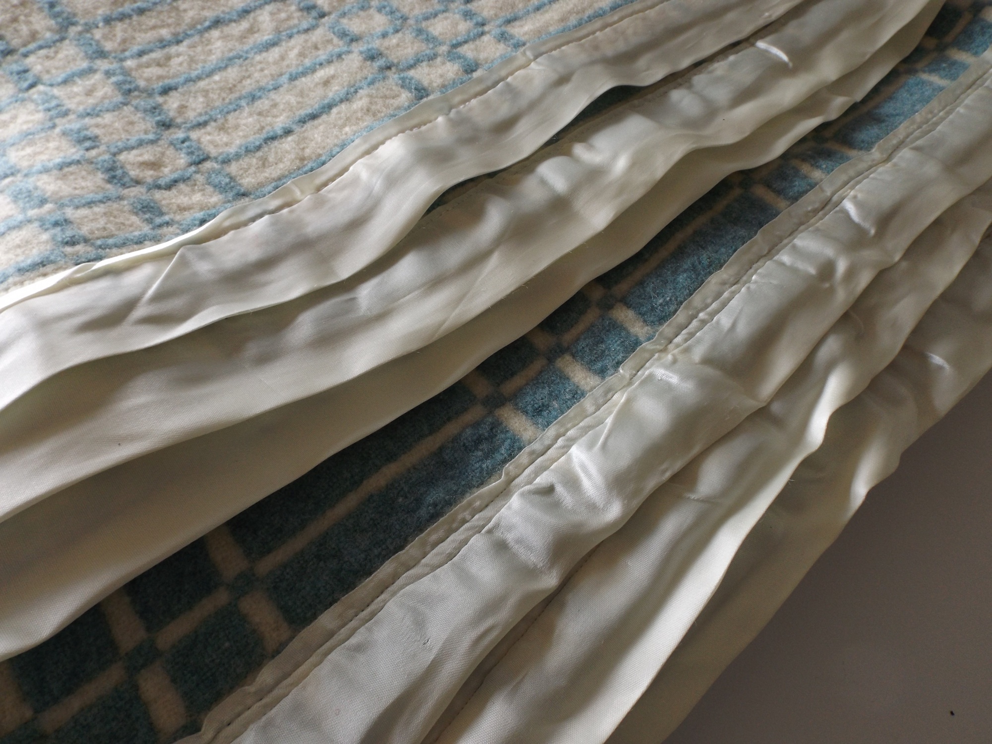 Vintage Homespun Wool Tattersall Blanket