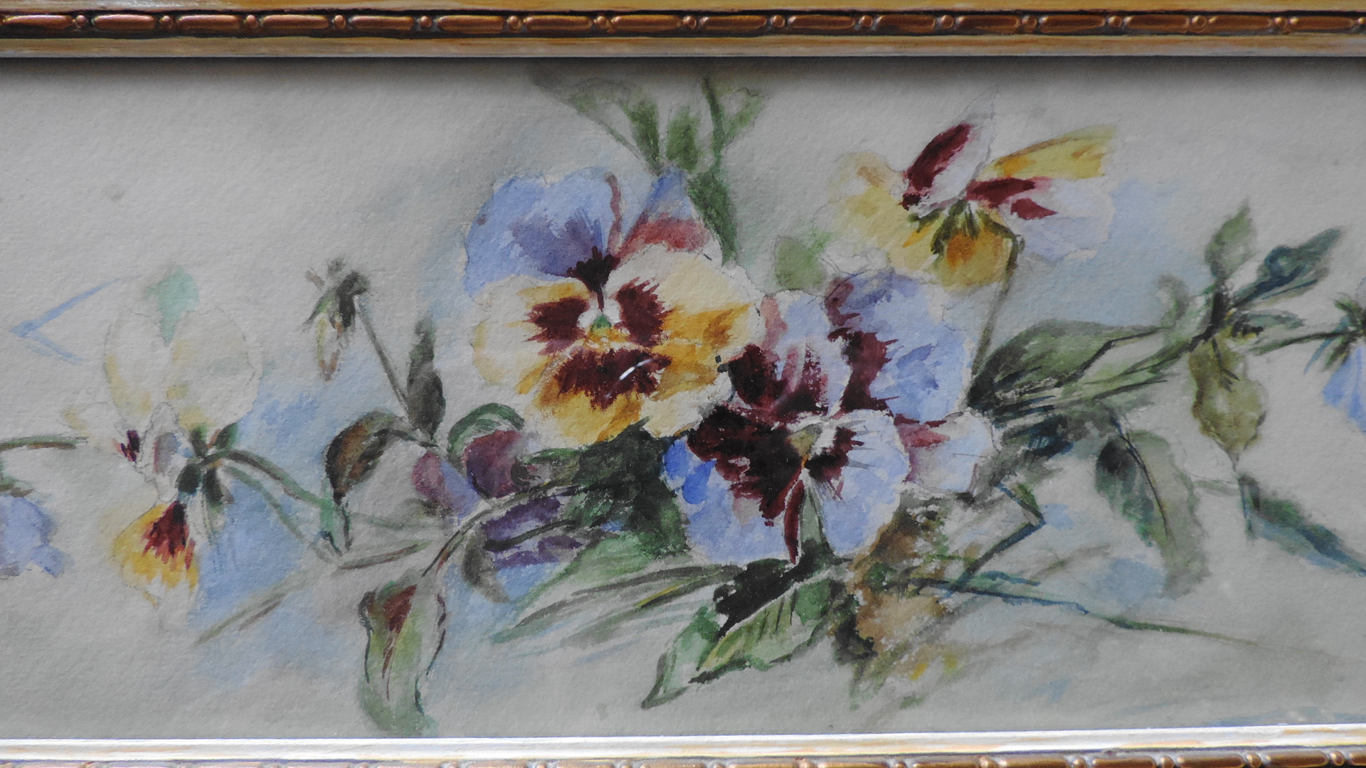 Original Watercolor of Pansies