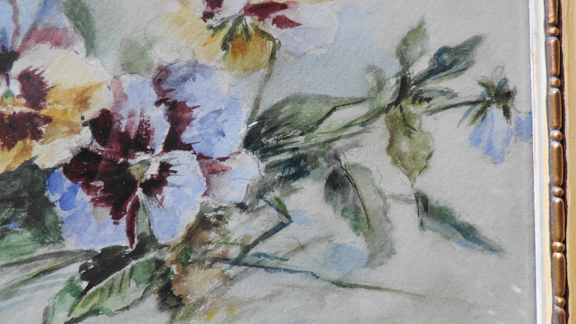 Original Watercolor of Pansies