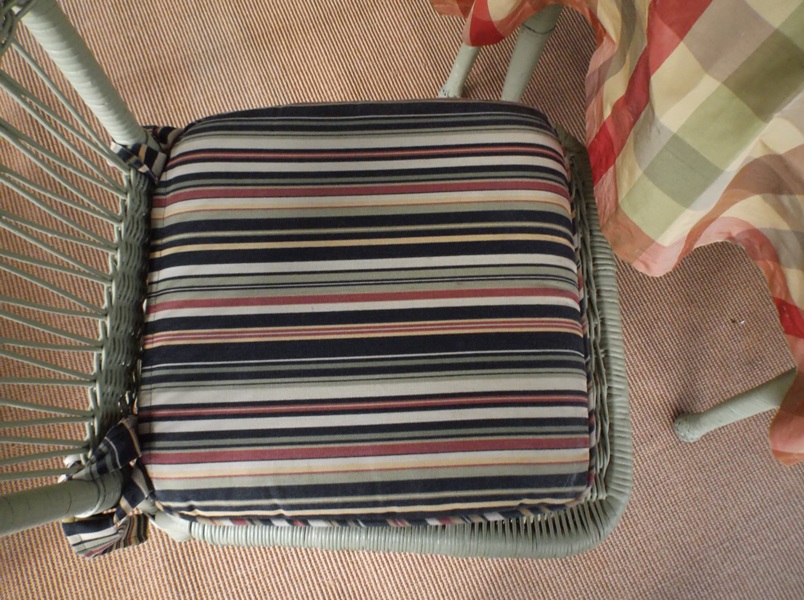Pale Green Wicker Table and Chairs