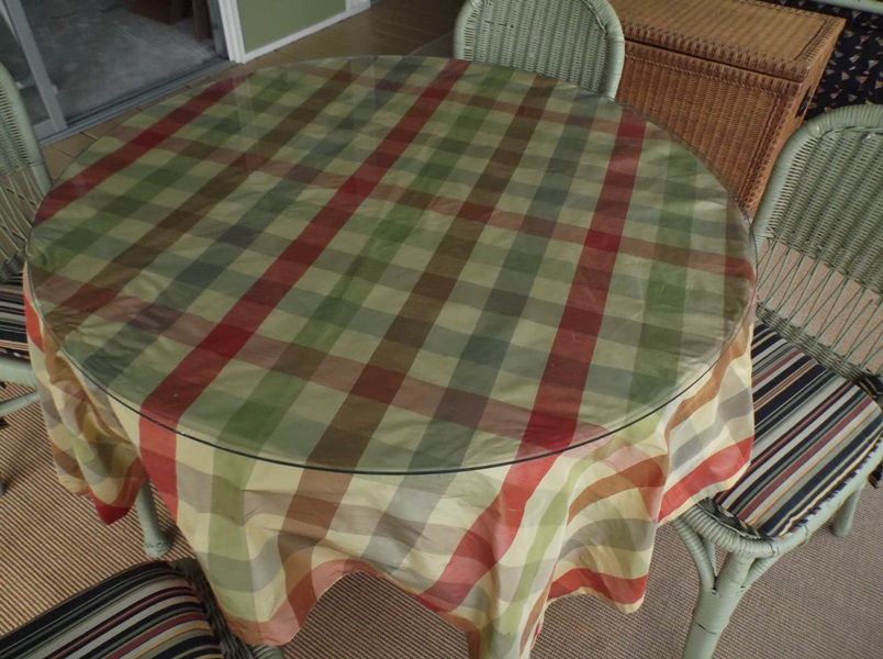 Pale Green Wicker Table and Chairs