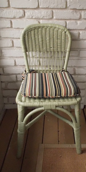 Pale Green Wicker Table and Chairs
