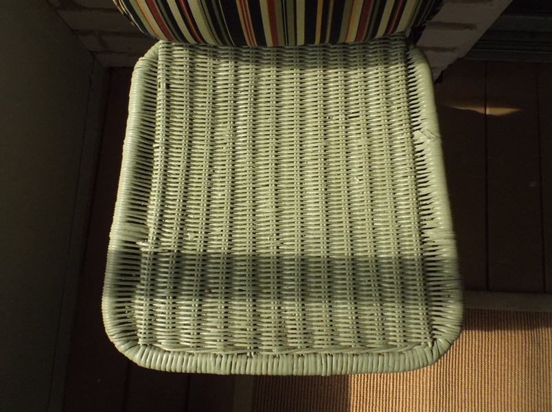 Pale Green Wicker Table and Chairs
