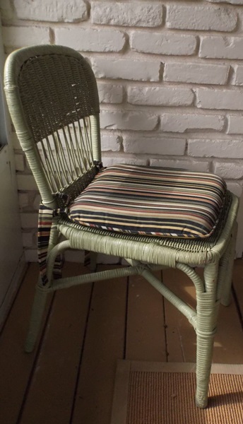 Pale Green Wicker Table and Chairs