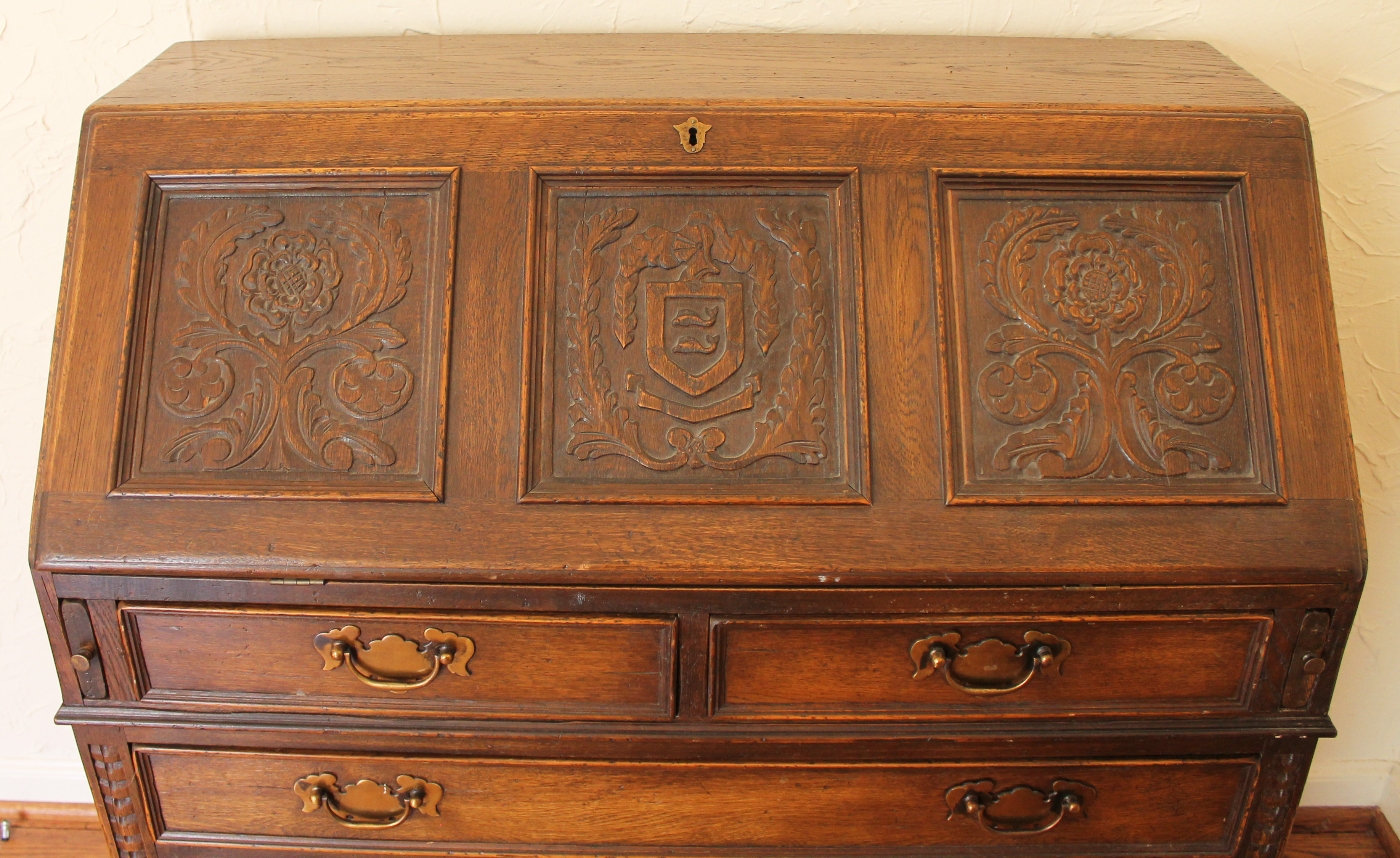 Ethan Allen English Made Oak Secretary Desk