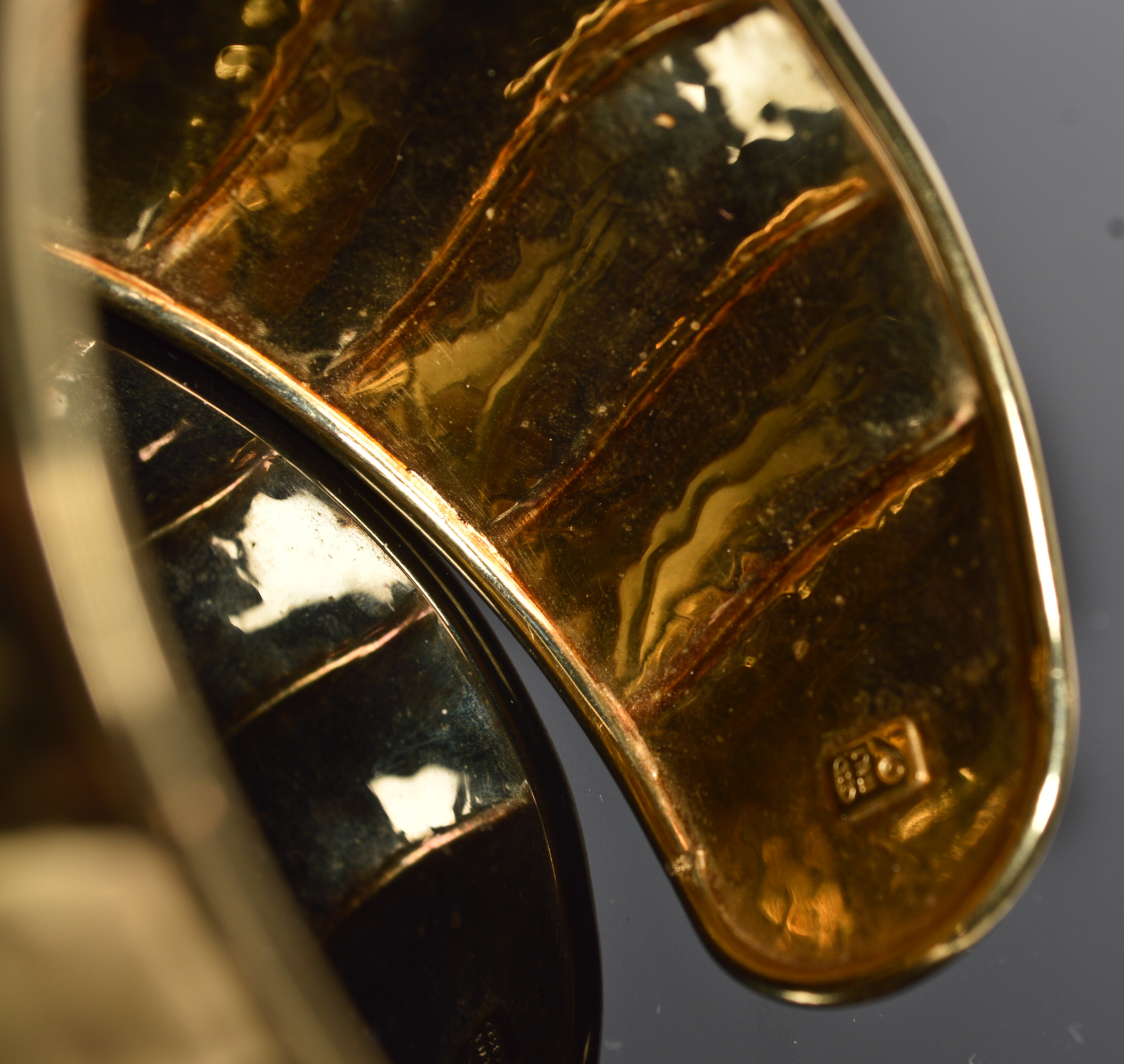 Sterling Silver Vermeil Wide Cuff Bracelet 