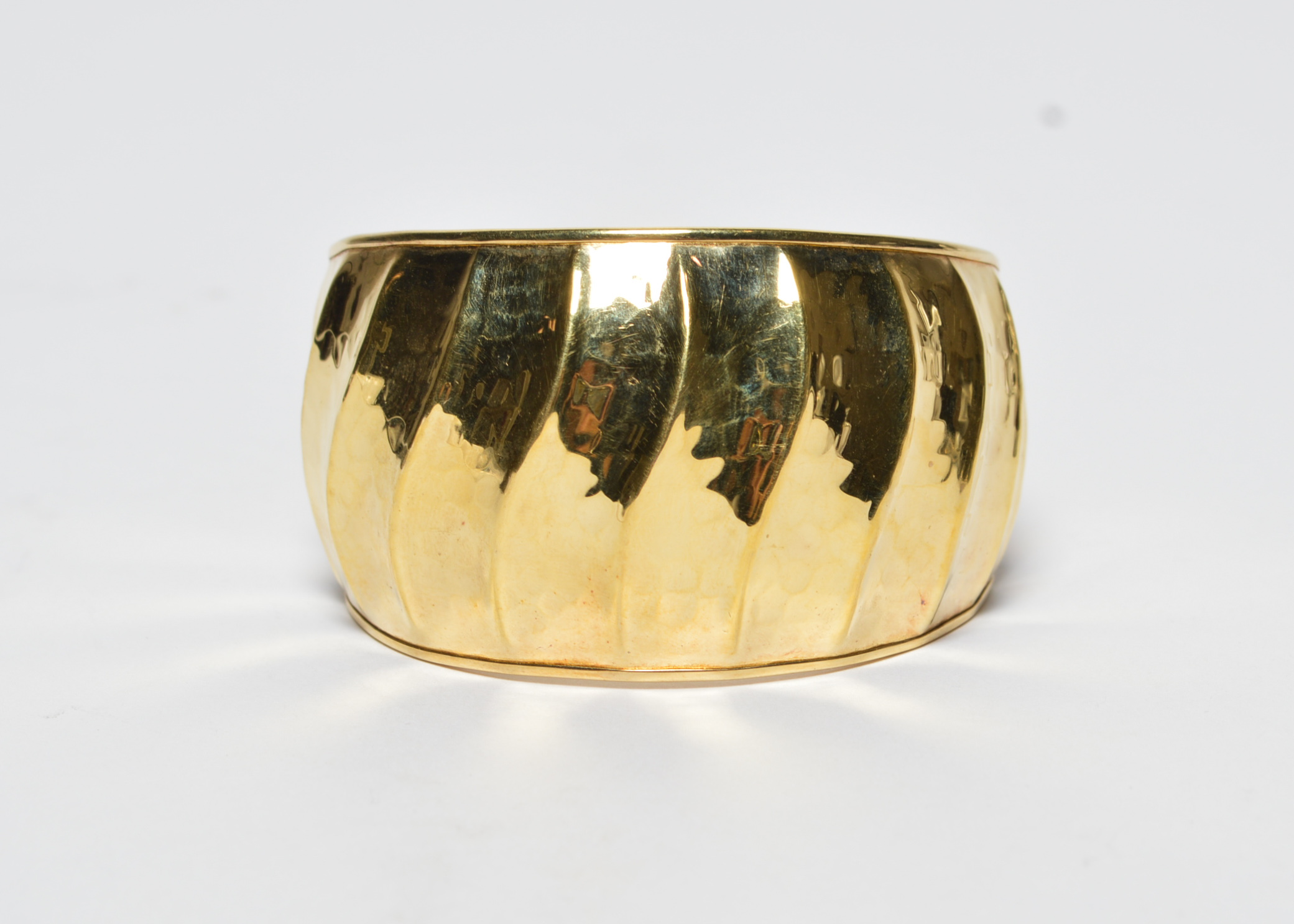 Sterling Silver Vermeil Wide Cuff Bracelet 