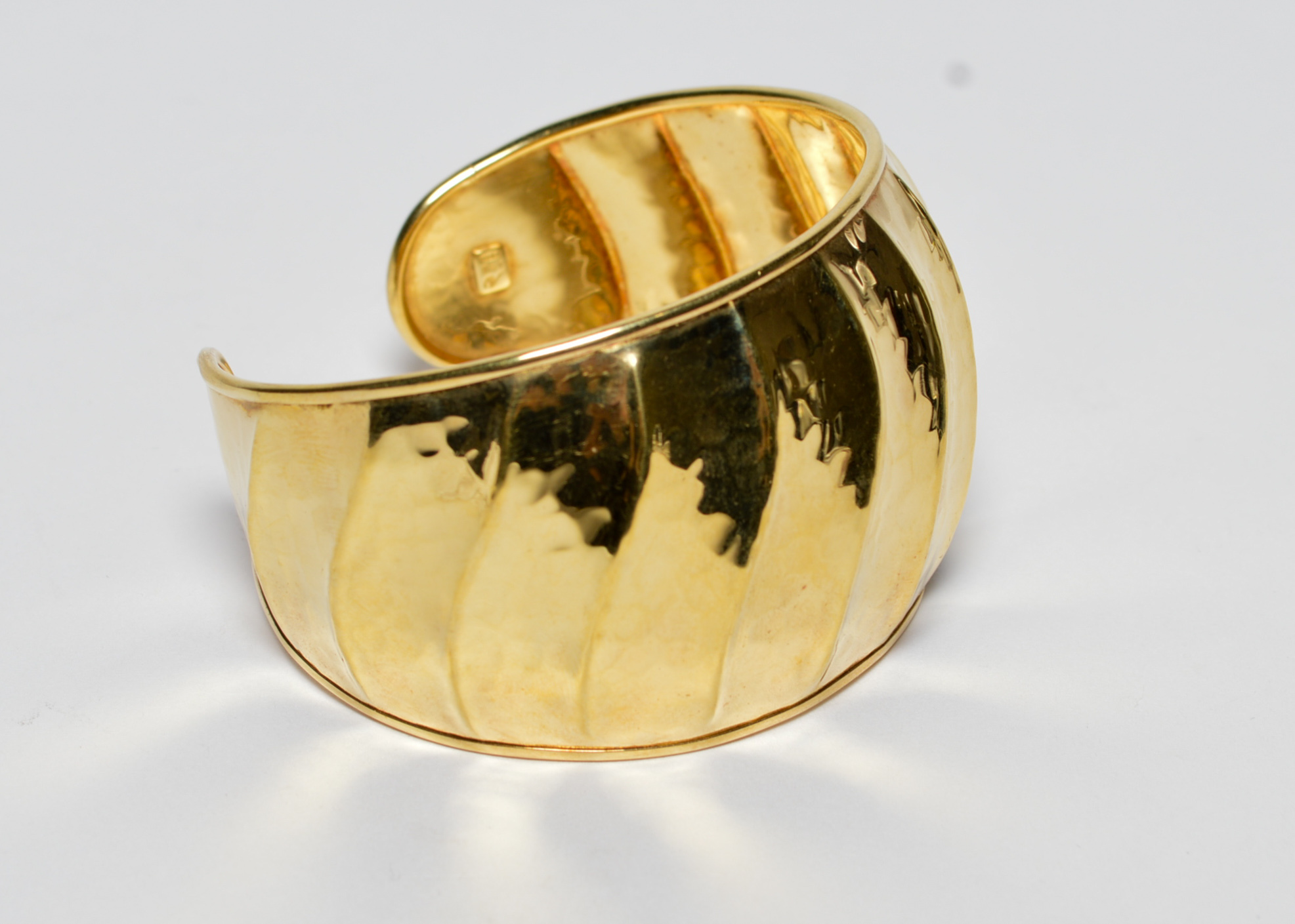 Sterling Silver Vermeil Wide Cuff Bracelet 