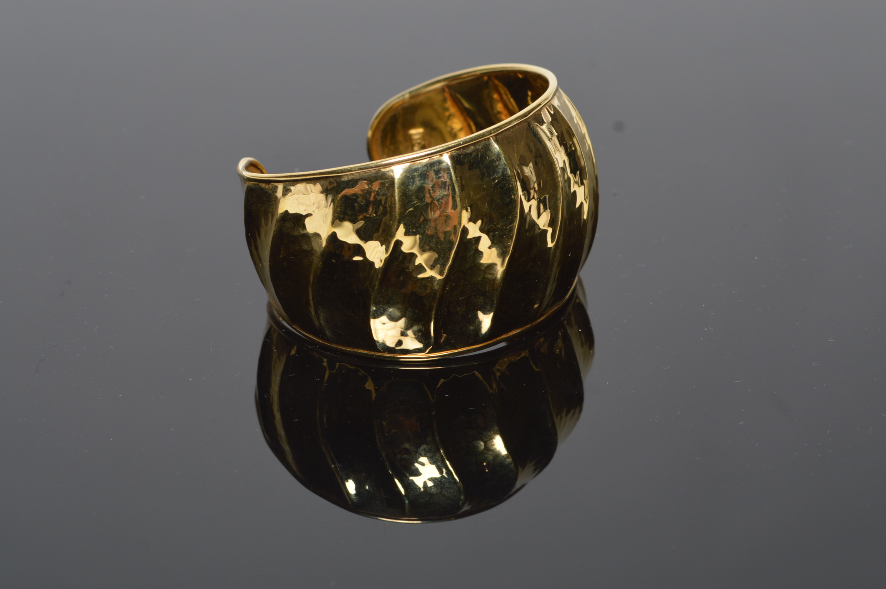 Sterling Silver Vermeil Wide Cuff Bracelet 