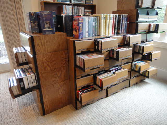 Massive Sealed VHS Movie Collection with Cabinets