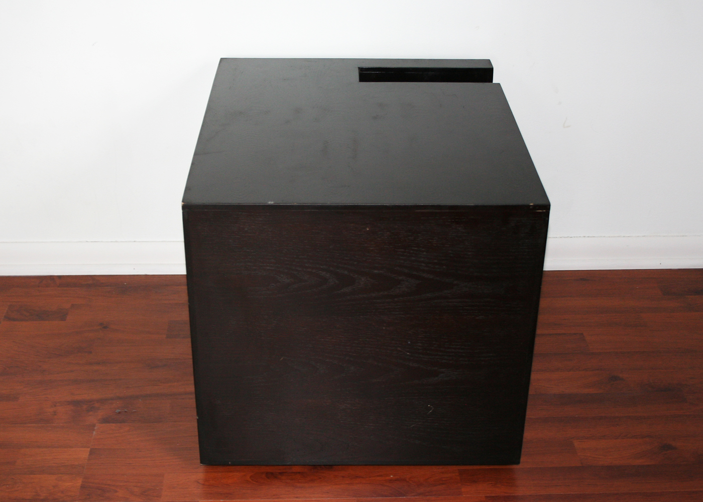 Modern Cubic End Table with Cut-Out