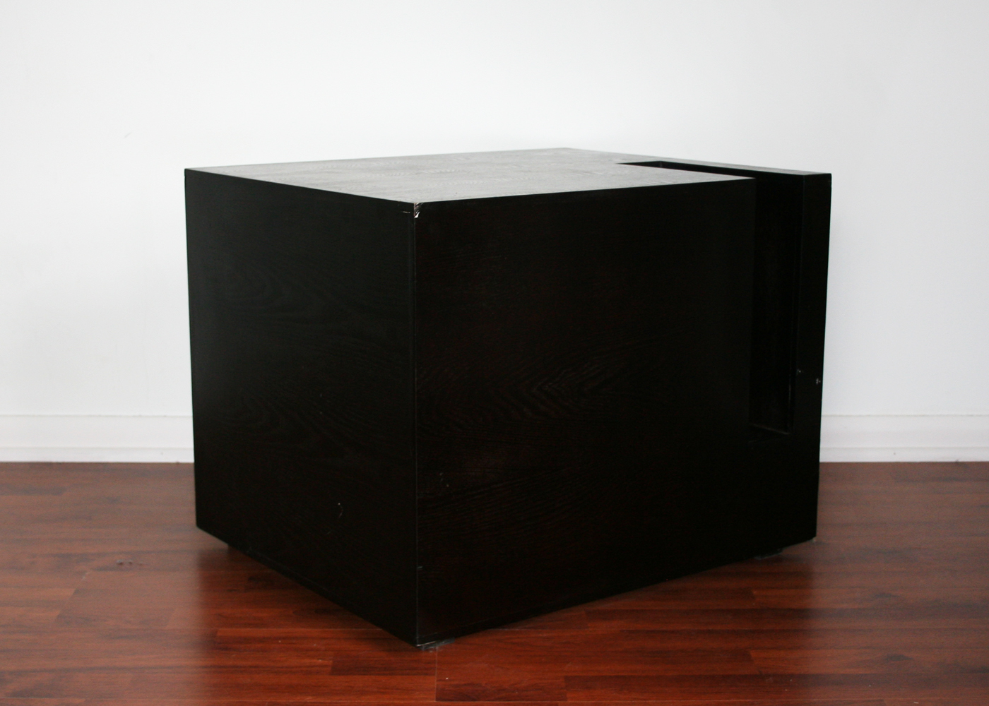 Modern Cubic End Table with Cut-Out