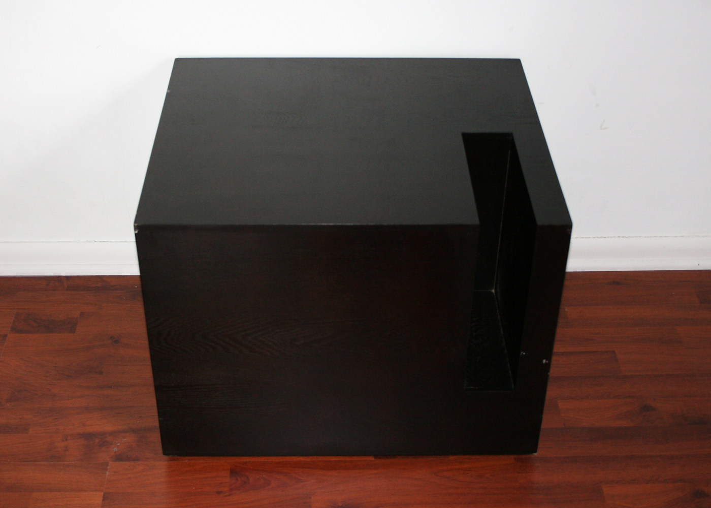 Modern Cubic End Table with Cut-Out