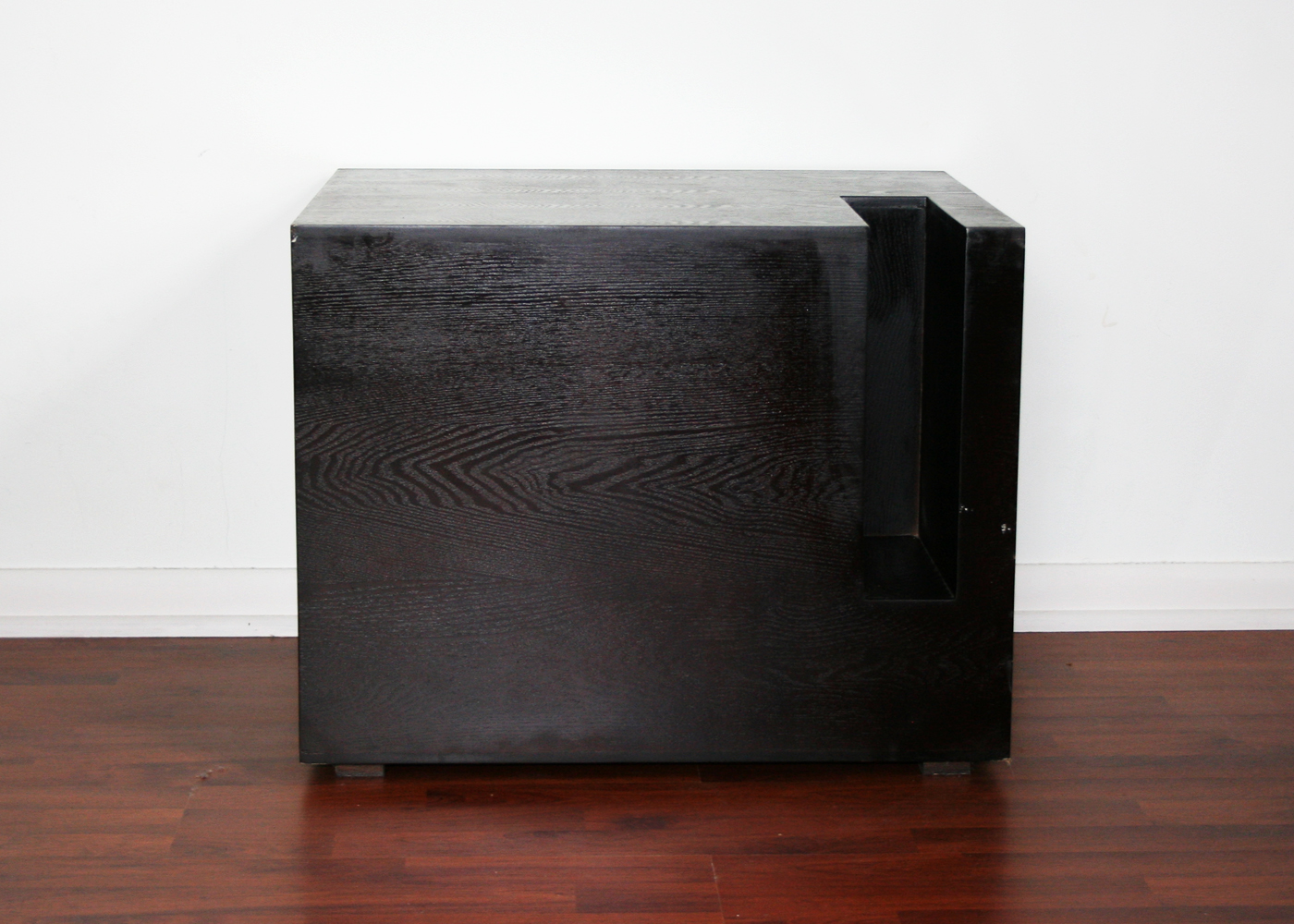 Modern Cubic End Table with Cut-Out