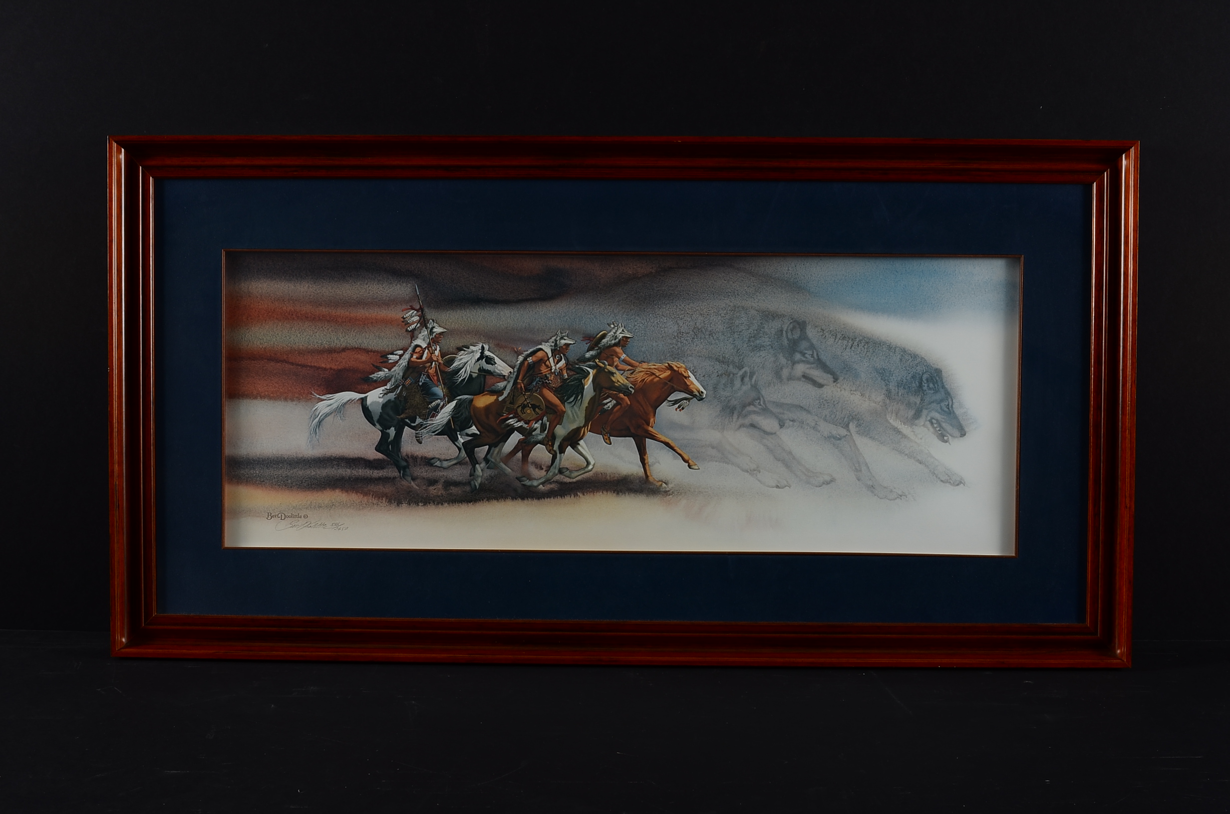 Framed Limited Edition Signed Bev Doolittle "Wolves of the Crow"