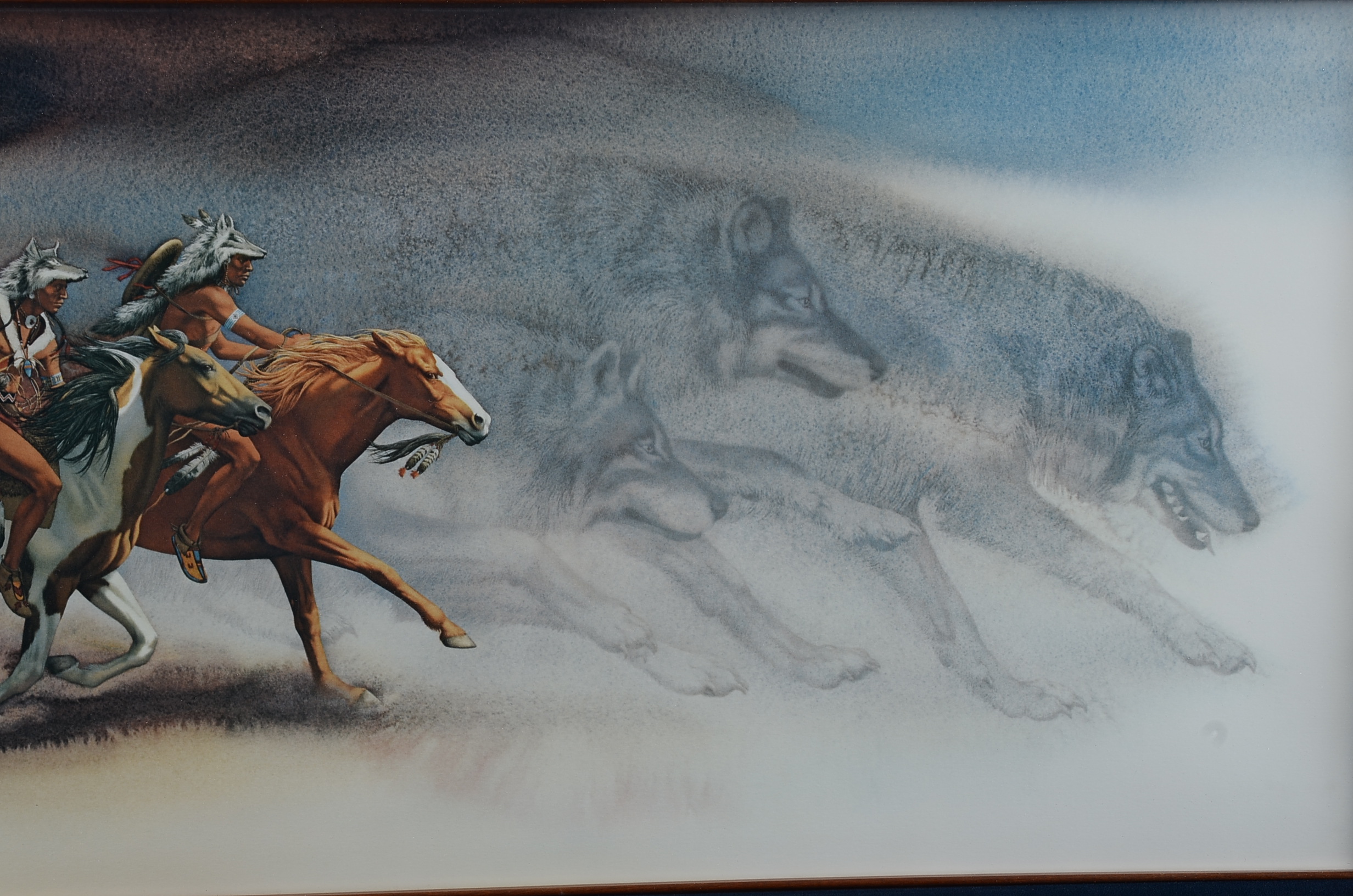 Framed Limited Edition Signed Bev Doolittle "Wolves of the Crow"
