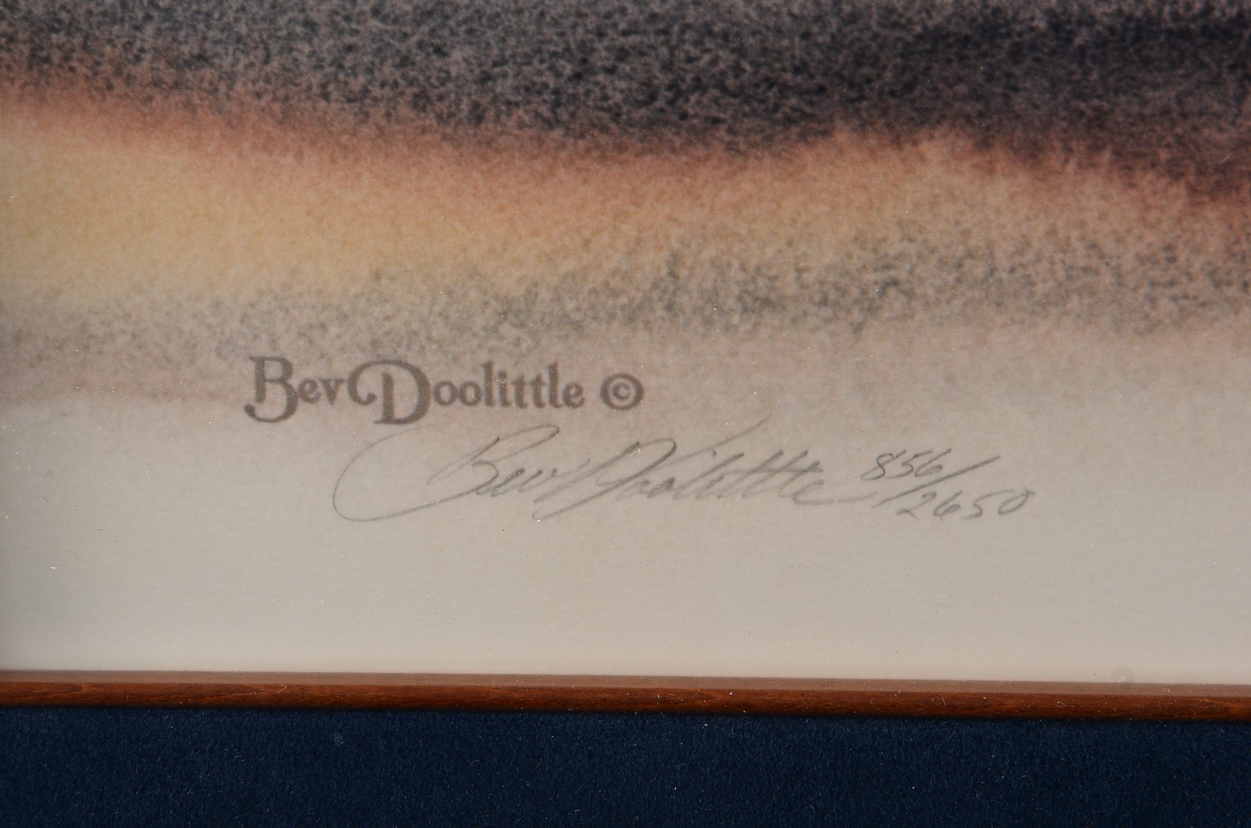 Framed Limited Edition Signed Bev Doolittle "Wolves of the Crow"