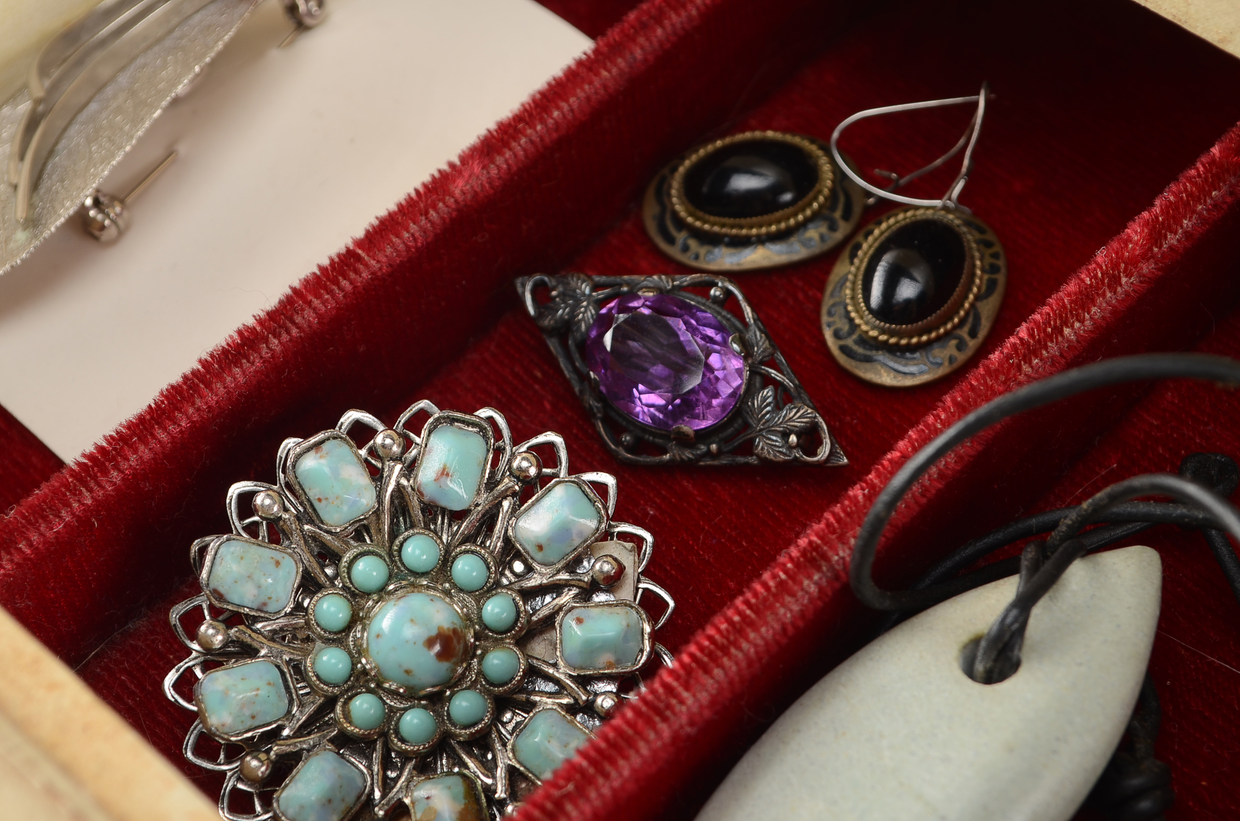 Assortment of Vintage Jewelry in Jewelry Box