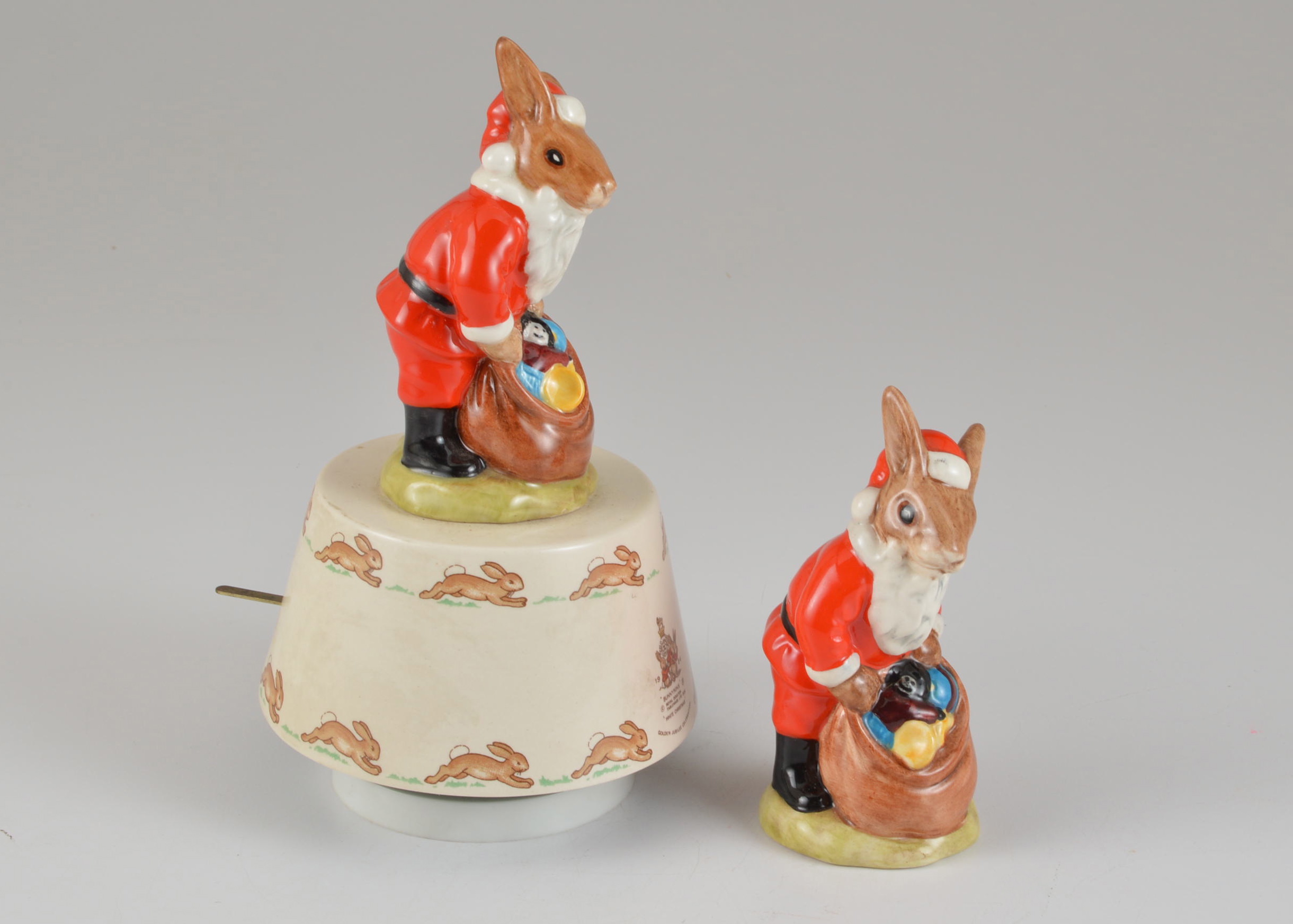 Porcelain 'Santa Bunnykins' Figurine and Music Box