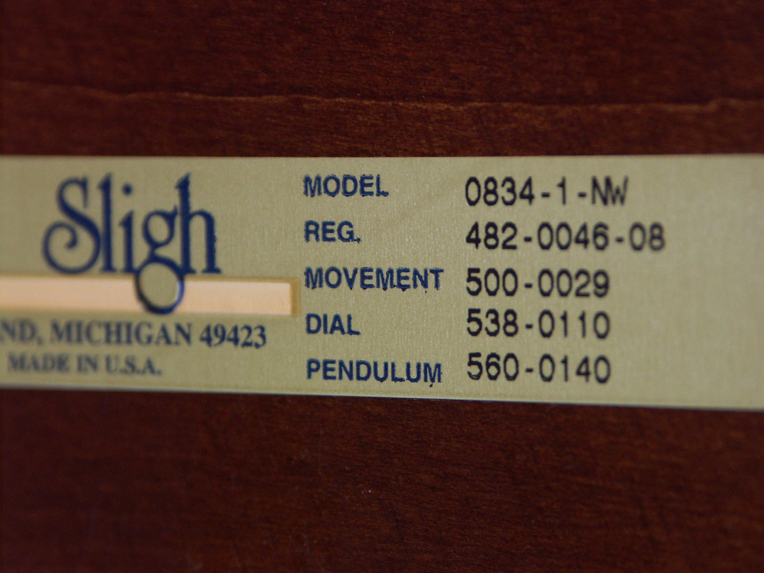 Cherry Sligh Grandfather Clock