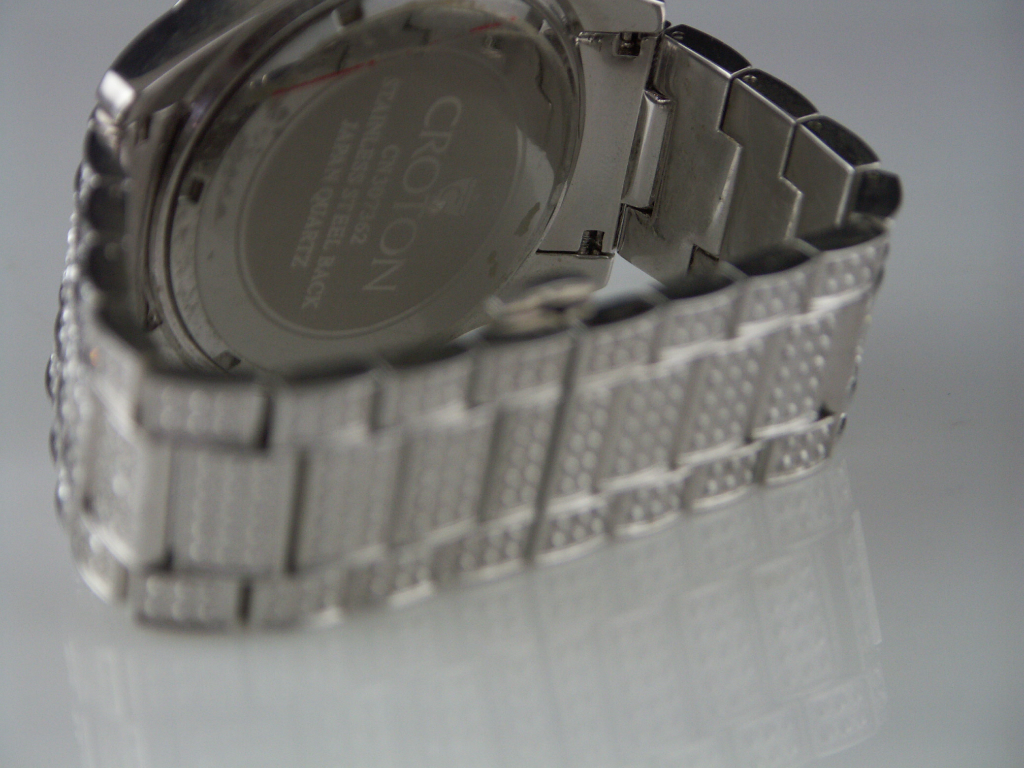 Men's Croton Stainless Steel "Bling" Watch