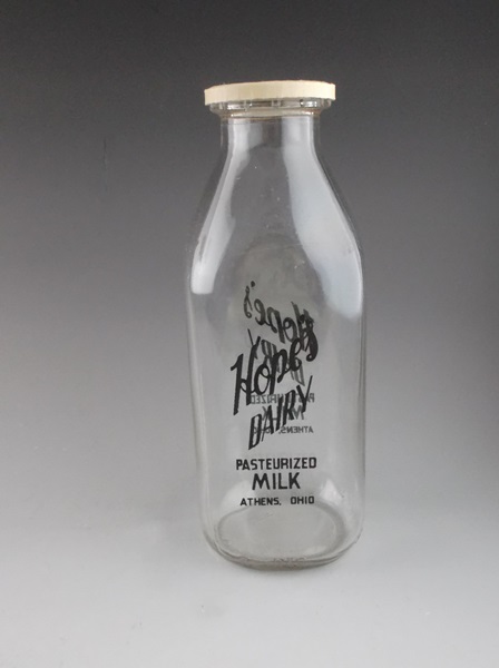Vintage Hope Dairy Bottle with Paper Lid