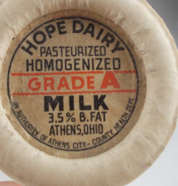 Vintage Hope Dairy Bottle with Paper Lid