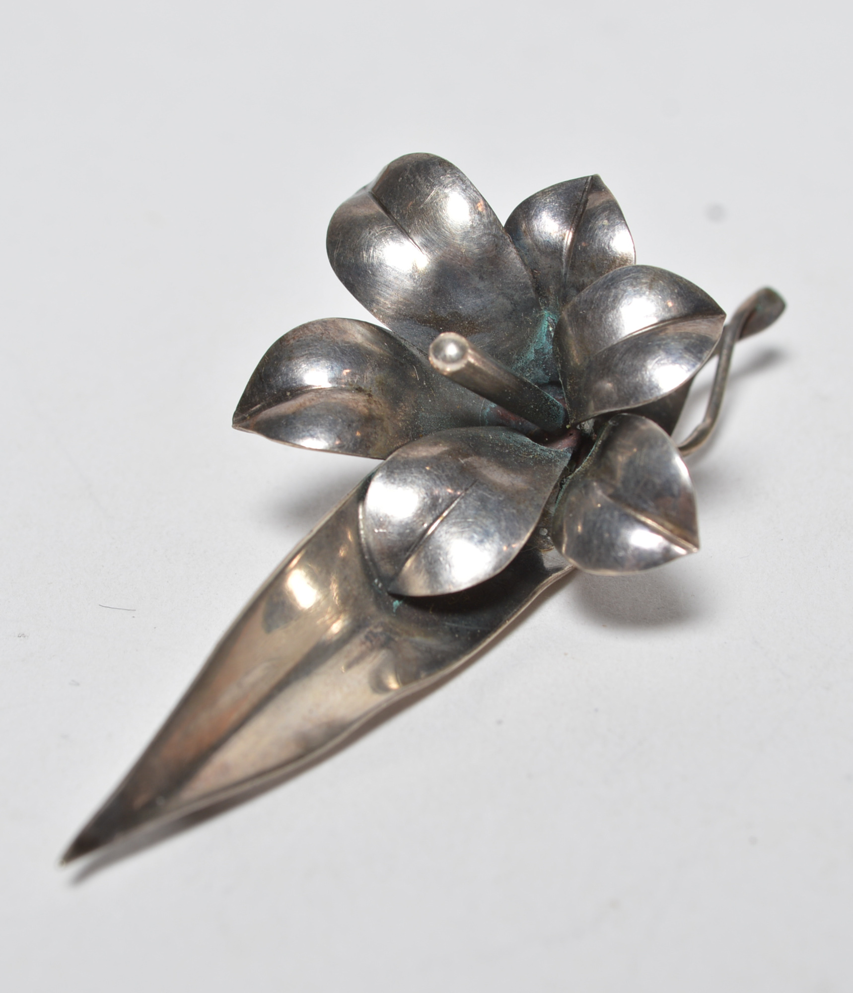 Vintage Sterling Silver Floral Brooches 