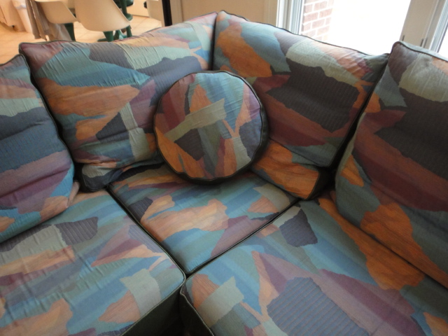 Roche Bobois Green Leather Sofa