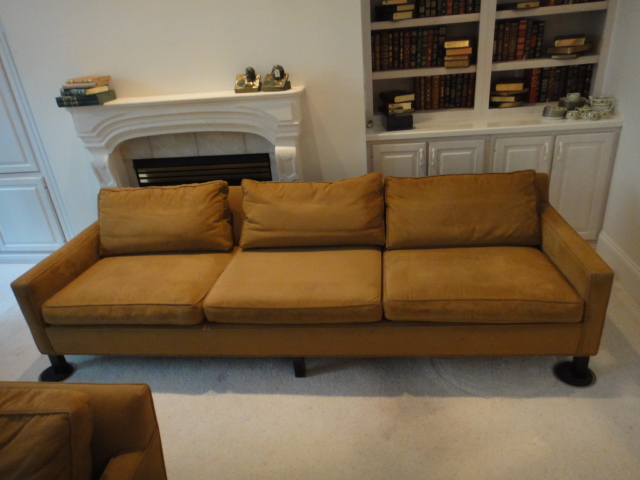 Ultra Sided Brown Suede Sofa by Dunbar