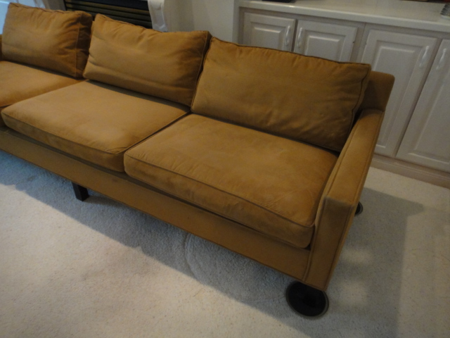 Ultra Sided Brown Suede Sofa by Dunbar