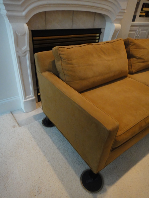 Ultra Sided Brown Suede Sofa by Dunbar