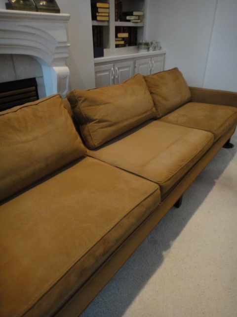 Ultra Sided Brown Suede Sofa by Dunbar