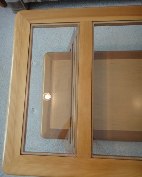 Contemporary Pine and Glass Coffee Table