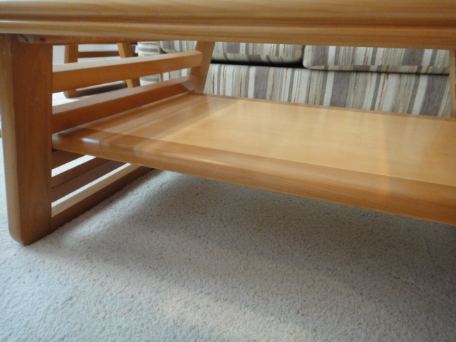 Contemporary Pine and Glass Coffee Table