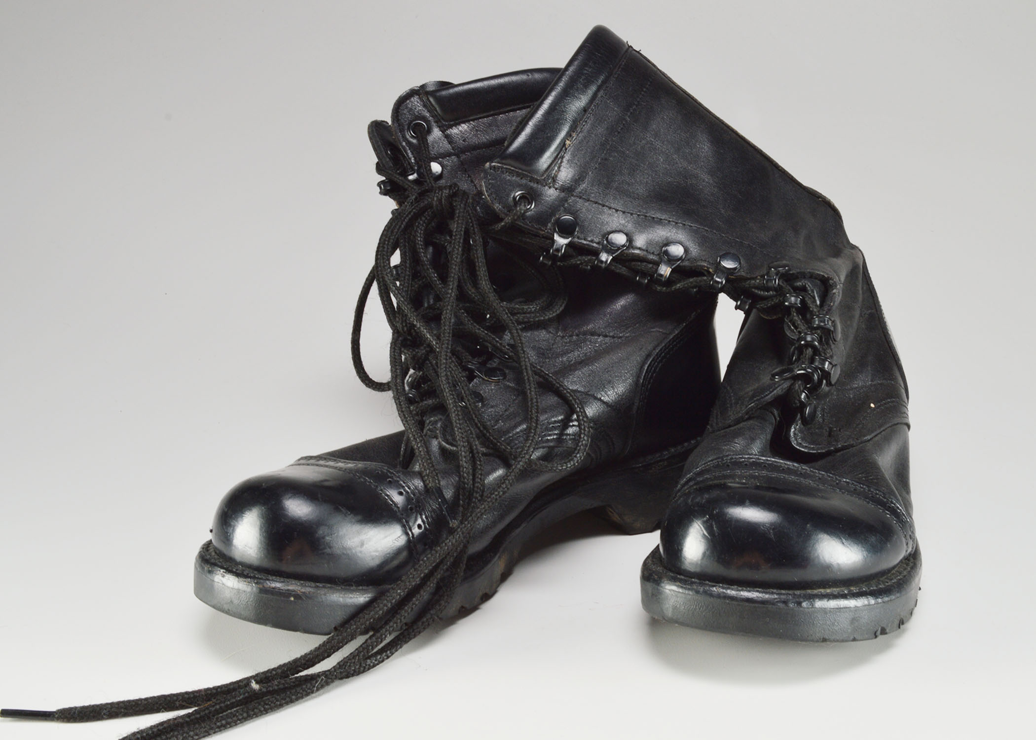 Vintage Corcoran Black Leather Jump Lace Up Tactile Boots