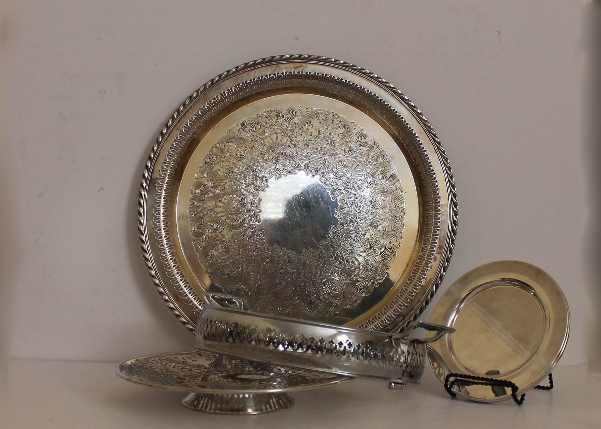 Set of Silver and Nickle Silver Plates  