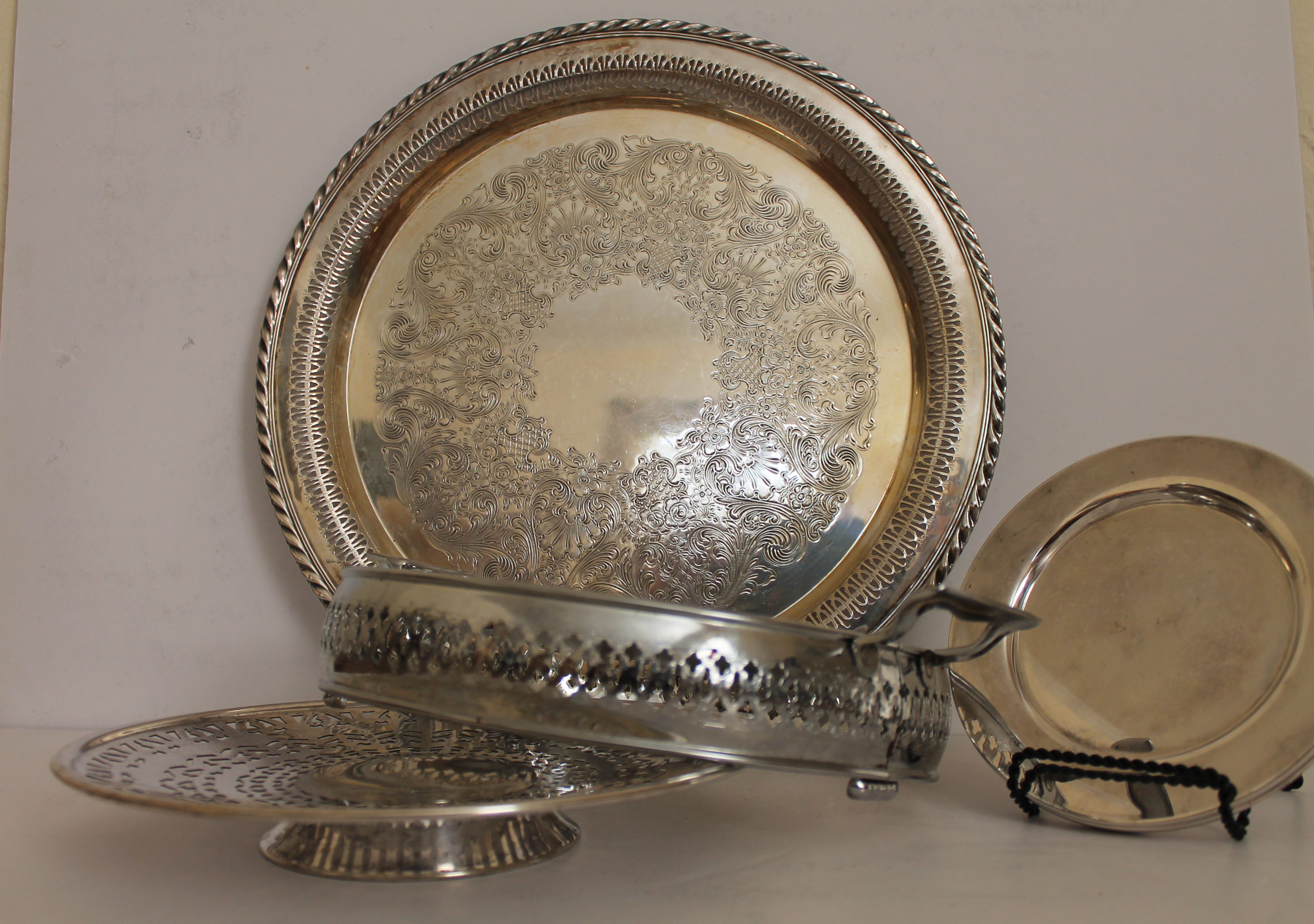 Set of Silver and Nickle Silver Plates  