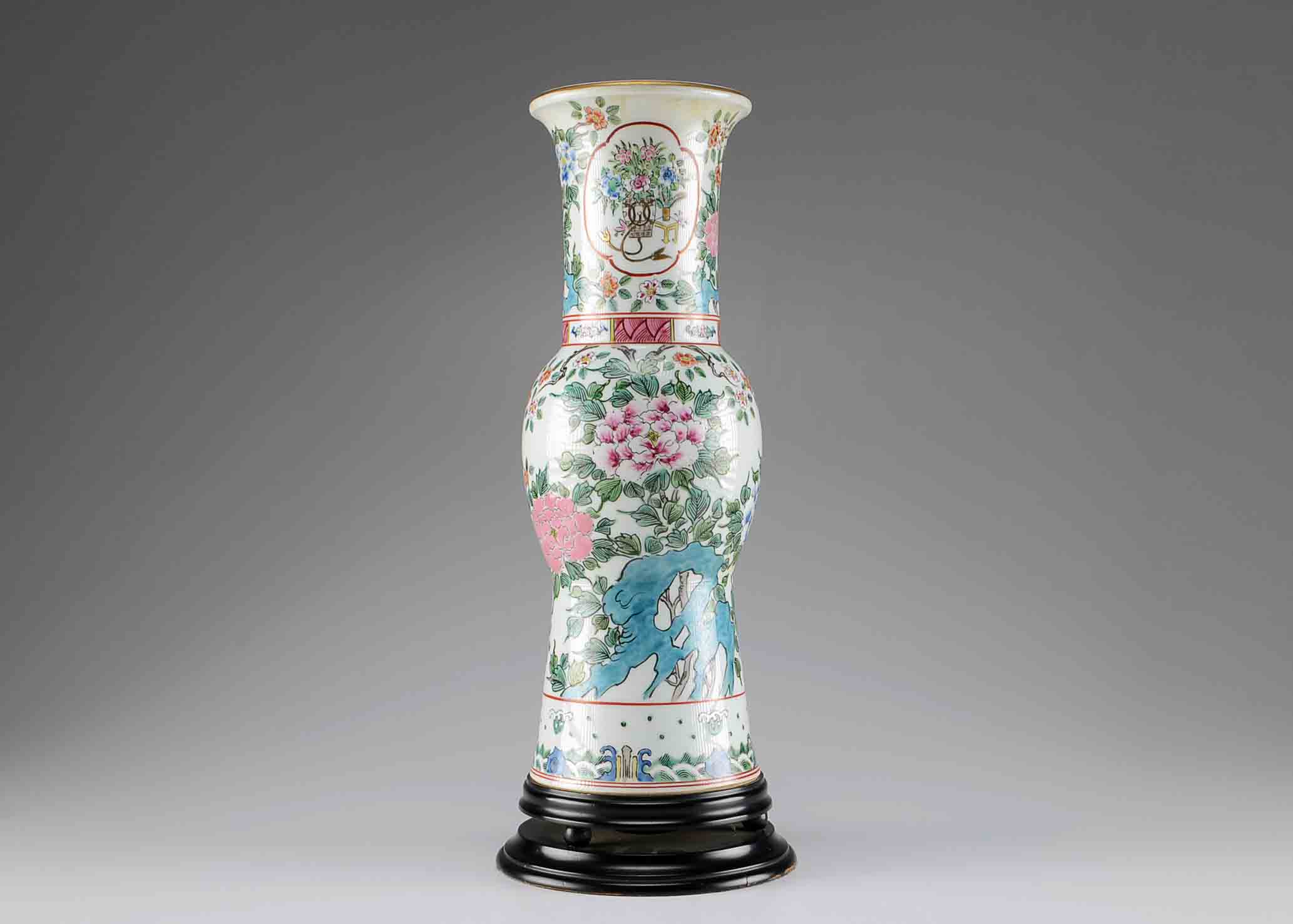Chinese Hand-Painted Porcelain Lamp Base