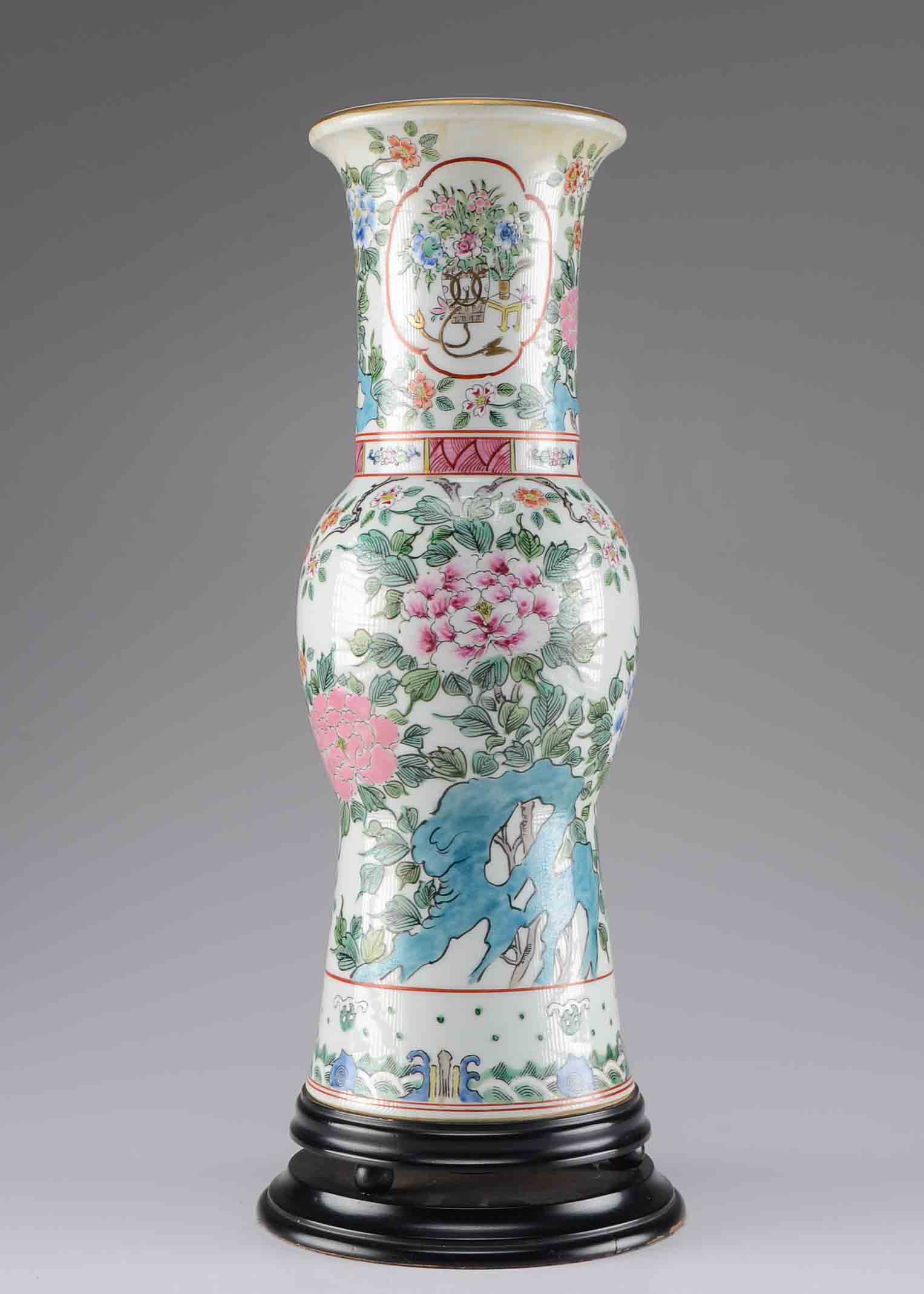 Chinese Hand-Painted Porcelain Lamp Base