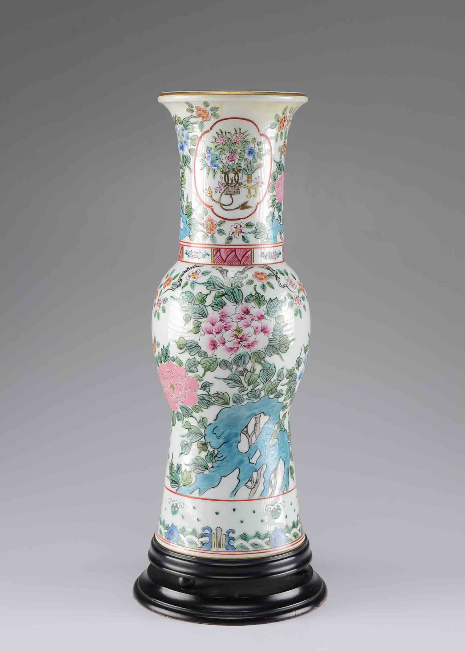 Chinese Hand-Painted Porcelain Lamp Base