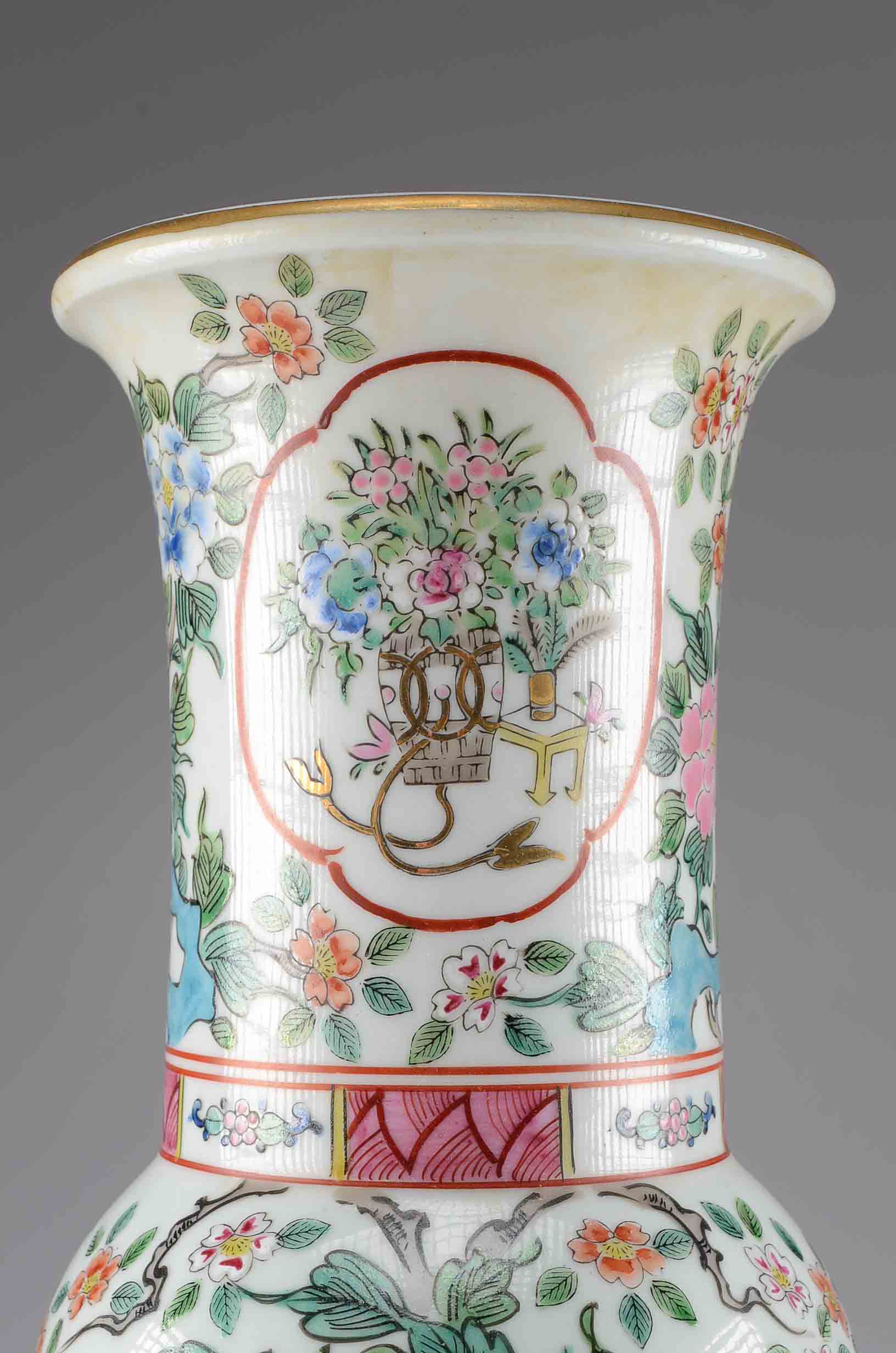 Chinese Hand-Painted Porcelain Lamp Base