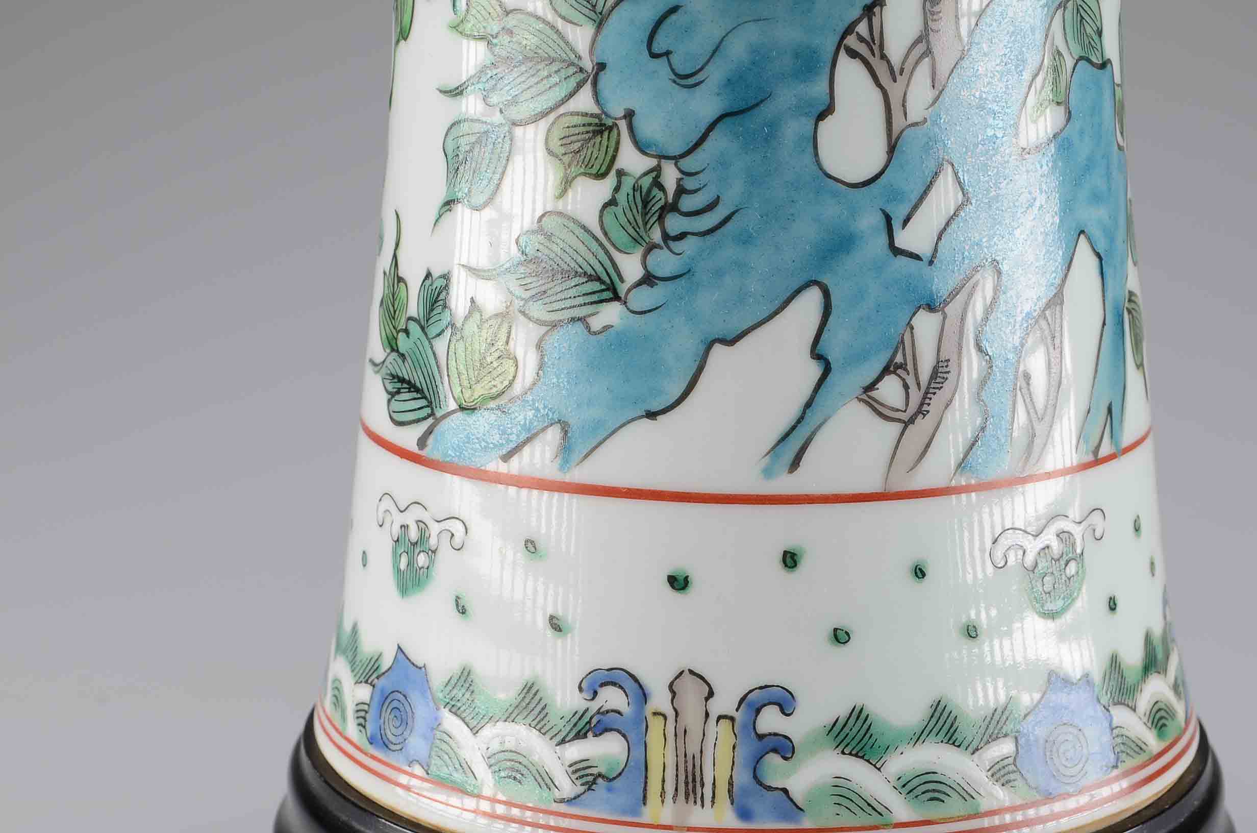 Chinese Hand-Painted Porcelain Lamp Base